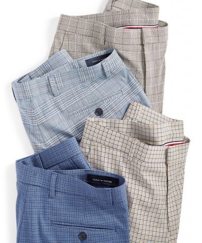 Men's Modern-Fit TH Flex Stretch Plaid Dress Pants PD04 $26.40 Pants