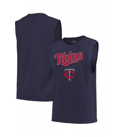 Men's Threads Navy Minnesota Twins Softhand Muscle Tank Top $25.49 T-Shirts