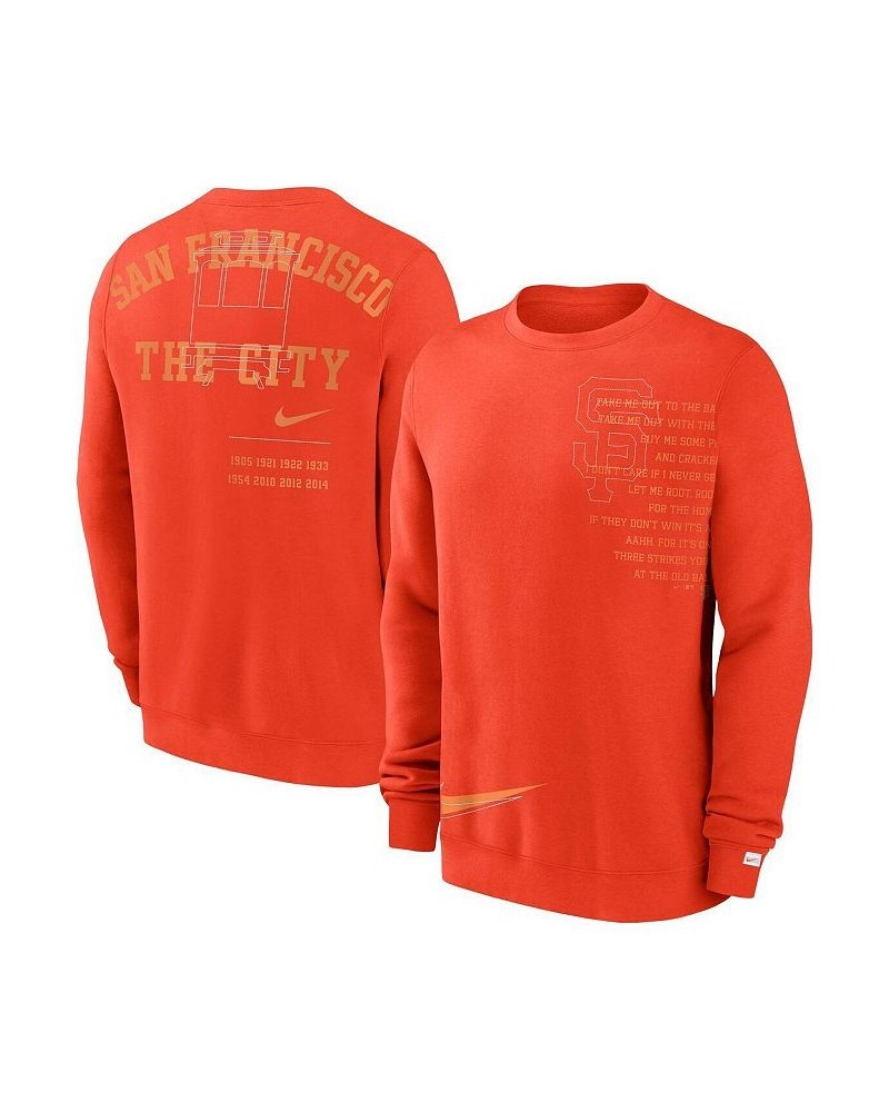 Men's Orange San Francisco Giants Statement Ball Game Fleece Pullover Sweatshirt $48.00 Sweatshirt