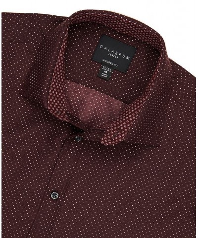 Men's Regular Fit Performance Wrinkle Free Dress Shirt Burgundy $13.63 Dress Shirts