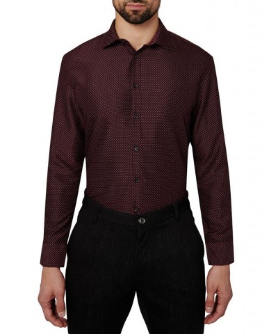 Men's Regular Fit Performance Wrinkle Free Dress Shirt Burgundy $13.63 Dress Shirts