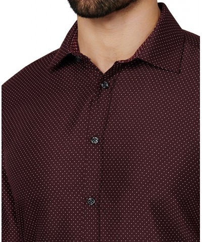 Men's Regular Fit Performance Wrinkle Free Dress Shirt Burgundy $13.63 Dress Shirts