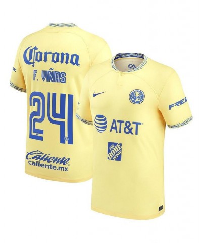 Men's Federico Vinas Yellow Club America 2022/23 Home Replica Player Jersey $42.00 Jersey