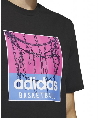 Men's Classic-Fit Chain Net Basketball Graphic T-Shirt Blue $17.04 T-Shirts