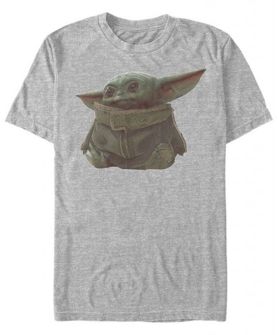 Star Wars The Mandalorian The Child Portrait Short Sleeve Men's T-shirt Gray $16.80 T-Shirts