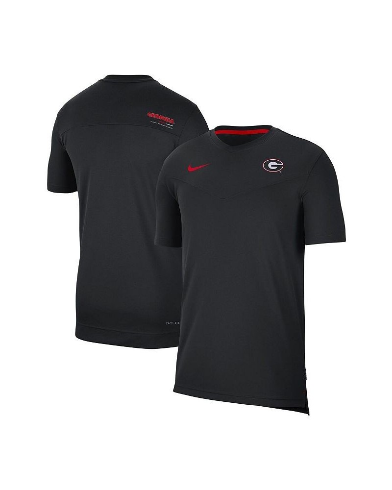 Men's Black Georgia Bulldogs 2022 Coaches UV Performance T-shirt $35.99 T-Shirts