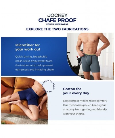 Men's Chafe Proof Pouch Cotton Stretch Trunk, Pack of 3 Green $23.00 Underwear