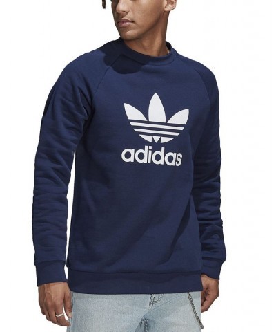 Men's Adicolor Classics Trefoil Crewneck Sweatshirt Blue $36.40 Sweatshirt