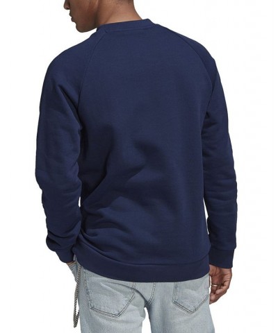 Men's Adicolor Classics Trefoil Crewneck Sweatshirt Blue $36.40 Sweatshirt