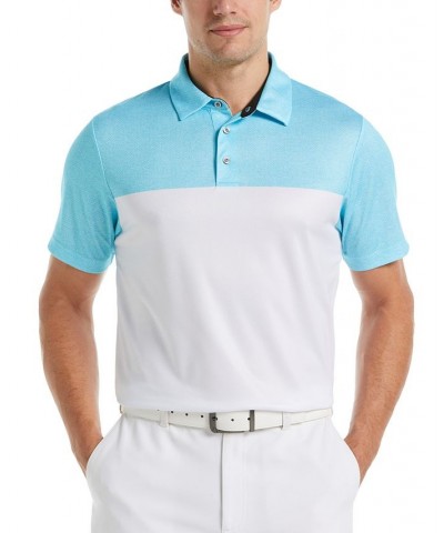 Men's Athletic-Fit Airflux Birdseye Block Print Short Sleeve Golf Polo Shirt PD05 $13.92 Polo Shirts