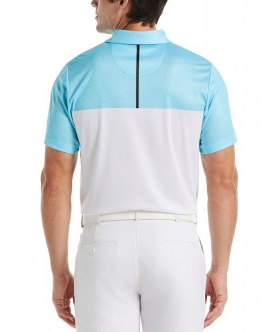 Men's Athletic-Fit Airflux Birdseye Block Print Short Sleeve Golf Polo Shirt PD05 $13.92 Polo Shirts