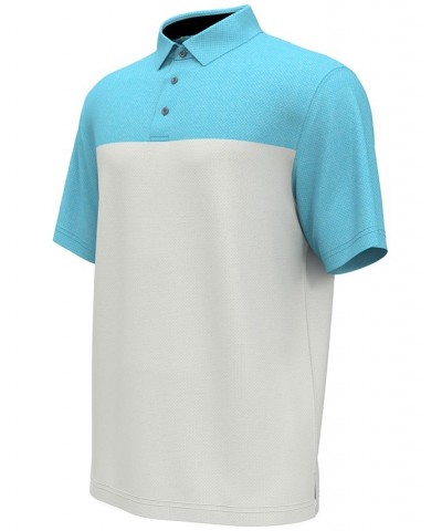 Men's Athletic-Fit Airflux Birdseye Block Print Short Sleeve Golf Polo Shirt PD05 $13.92 Polo Shirts