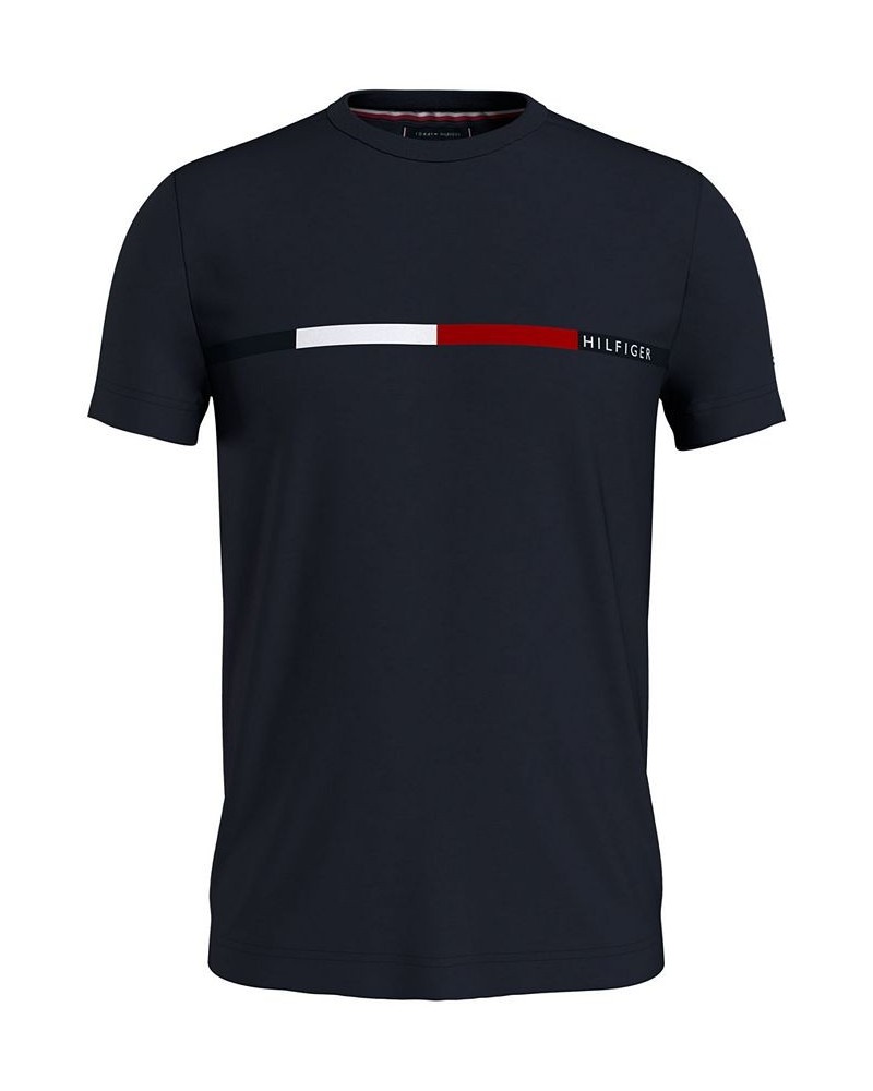 Men's Slim-Fit Chest Bar Logo Graphic T-Shirt Blue $18.45 T-Shirts