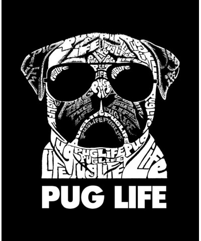 Men's Pug Life Raglan Baseball Word Art T-shirt Black $20.70 T-Shirts