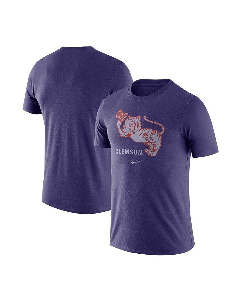 Men's Purple Clemson Tigers Old-School Logo Tri-Blend T-shirt $20.25 T-Shirts