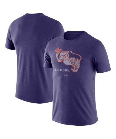 Men's Purple Clemson Tigers Old-School Logo Tri-Blend T-shirt $20.25 T-Shirts