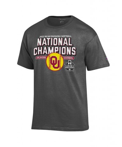 Men's Charcoal Oklahoma Sooners 2022 NCAA Softball Women's College World Series Champions Locker Room T-shirt $18.00 Tops