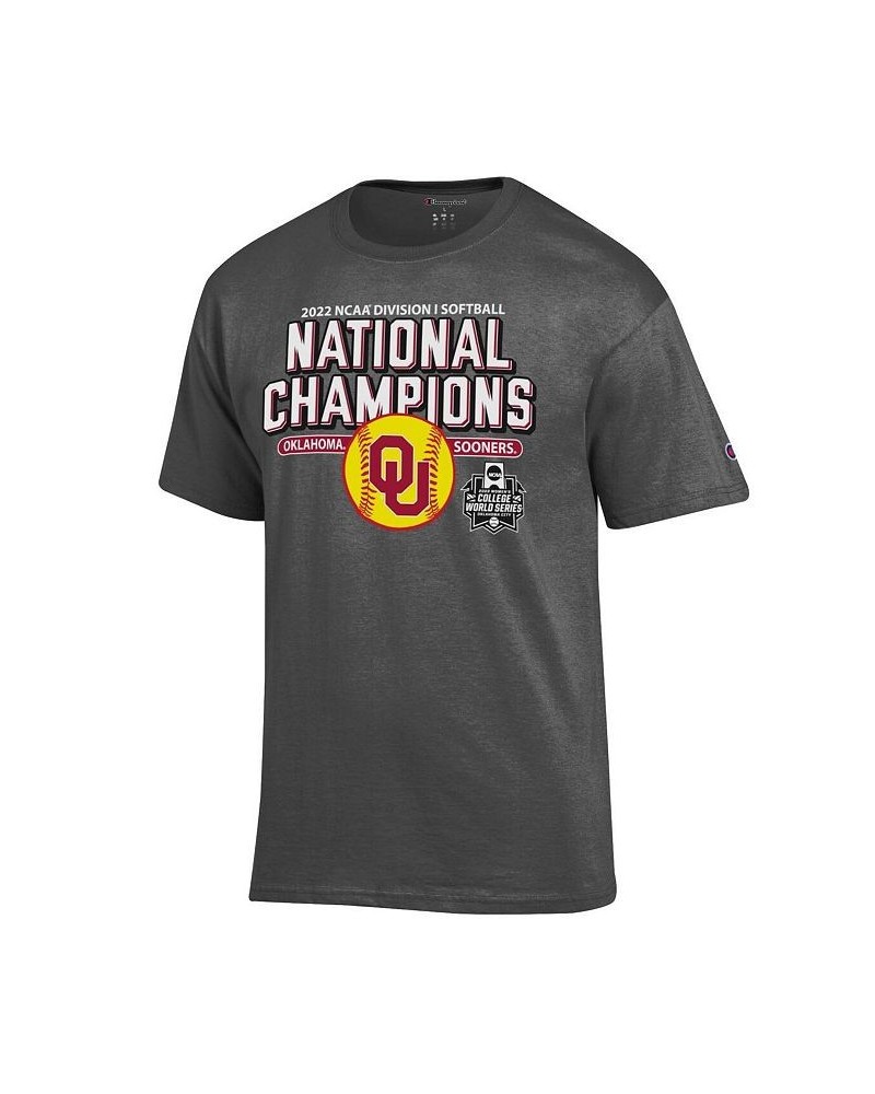 Men's Charcoal Oklahoma Sooners 2022 NCAA Softball Women's College World Series Champions Locker Room T-shirt $18.00 Tops