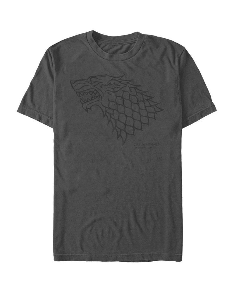 Men's Game of Thrones Starks House Short Sleeve T-shirt Gray $15.05 T-Shirts