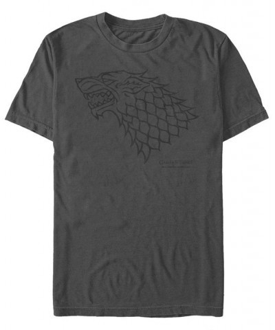 Men's Game of Thrones Starks House Short Sleeve T-shirt Gray $15.05 T-Shirts