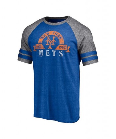 Men's Branded Heather Royal New York Mets Utility Two-Stripe Raglan Tri-Blend T-shirt $24.29 T-Shirts