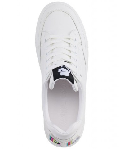 Women's Calico Patch Lace-Up Low-Top Sneakers White $47.68 Shoes