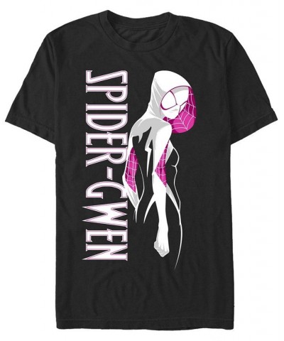 Men's Spider Gwen Short Sleeve Crew T-shirt Black $19.59 T-Shirts