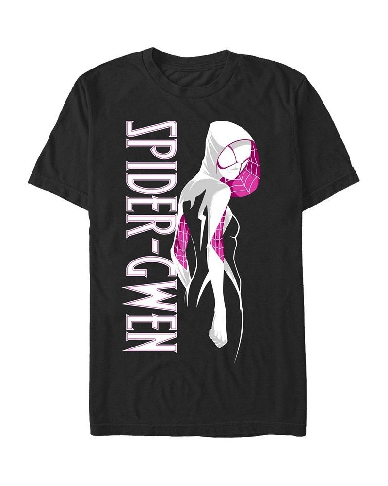 Men's Spider Gwen Short Sleeve Crew T-shirt Black $19.59 T-Shirts