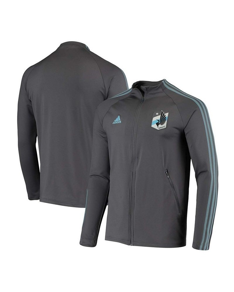 Men's Gray Minnesota United FC 2020 On-Field Anthem Full-Zip Jacket $49.39 Jackets