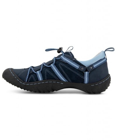 Women's Synergy Bungee Lace-Up Sporty Sneakers Blue $41.87 Shoes