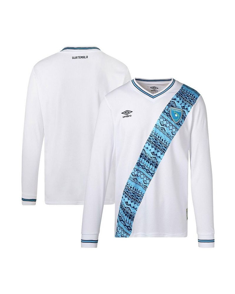 Men's White Guatemala National Team 2023 Home Replica Long Sleeve Jersey $46.80 Jersey