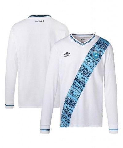 Men's White Guatemala National Team 2023 Home Replica Long Sleeve Jersey $46.80 Jersey