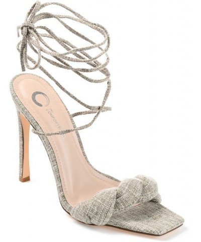 Women's Edelie Linen Tie-Up Sandals Tan/Beige $46.20 Shoes