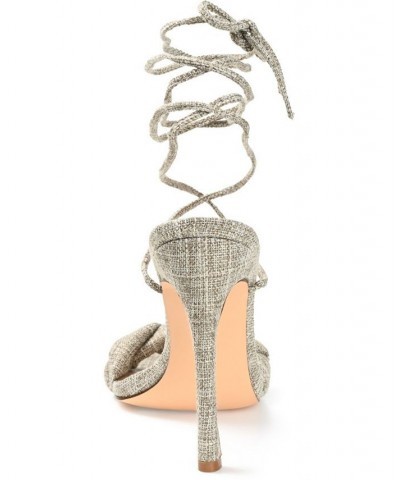 Women's Edelie Linen Tie-Up Sandals Tan/Beige $46.20 Shoes