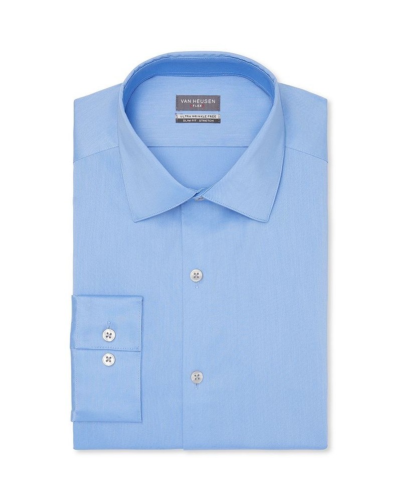 Men's Flex Collar Slim Fit Dress Shirt Blue $20.13 Dress Shirts