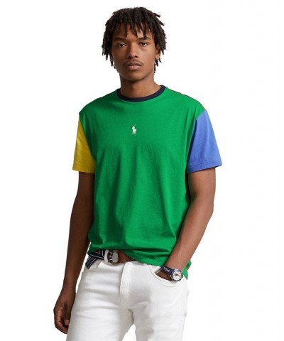 Men's Classic-Fit Color-Blocked Jersey T-Shirt Green $29.89 T-Shirts