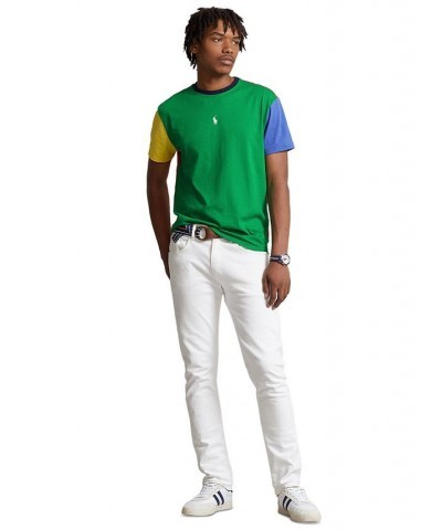 Men's Classic-Fit Color-Blocked Jersey T-Shirt Green $29.89 T-Shirts