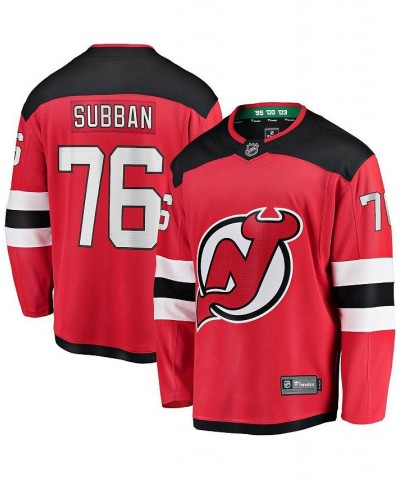 Men's Branded P.K. Subban Red New Jersey Devils Premier Breakaway Player Jersey $59.22 Jersey