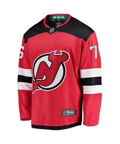 Men's Branded P.K. Subban Red New Jersey Devils Premier Breakaway Player Jersey $59.22 Jersey