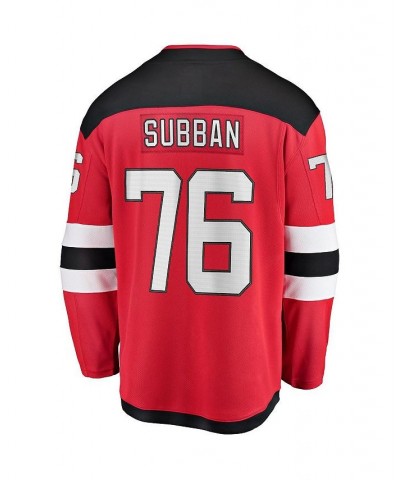 Men's Branded P.K. Subban Red New Jersey Devils Premier Breakaway Player Jersey $59.22 Jersey