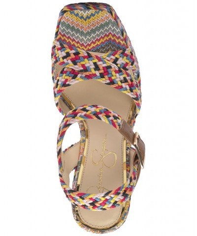 Brycen Ankle-Strap Slingback Espadrille Platform Sandals Multi $45.15 Shoes