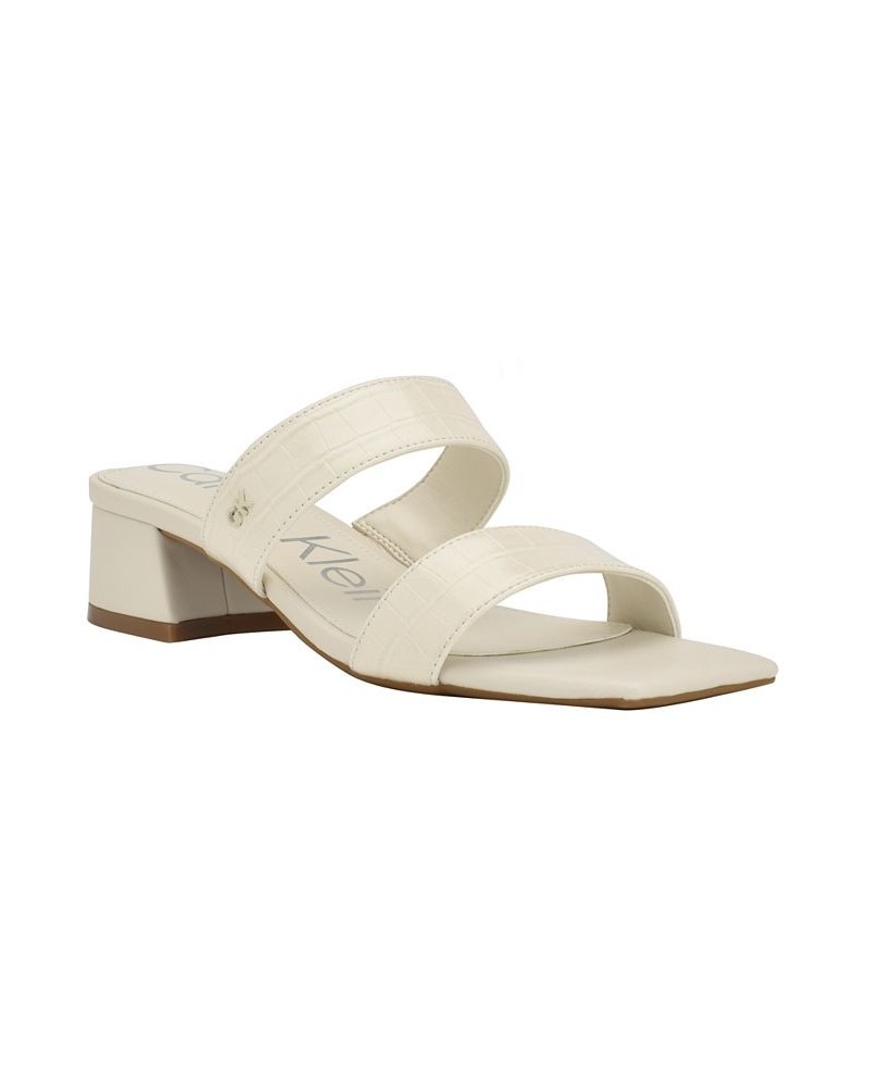 Women's Paneer Square Toe Slip-On Dress Sandals Ivory/Cream $45.54 Shoes