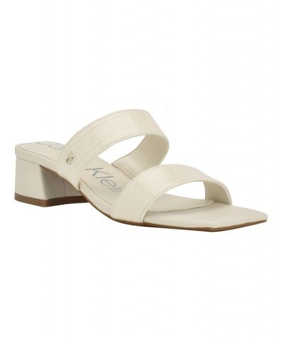 Women's Paneer Square Toe Slip-On Dress Sandals Ivory/Cream $45.54 Shoes