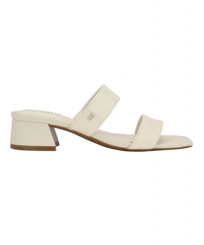 Women's Paneer Square Toe Slip-On Dress Sandals Ivory/Cream $45.54 Shoes