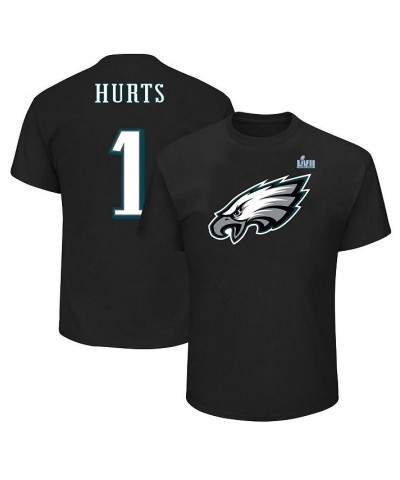 Men's Jalen Hurts Black Philadelphia Eagles Super Bowl LVII Big and Tall Name and Number T-shirt $33.05 T-Shirts