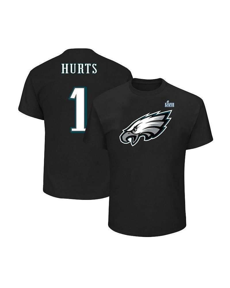 Men's Jalen Hurts Black Philadelphia Eagles Super Bowl LVII Big and Tall Name and Number T-shirt $33.05 T-Shirts