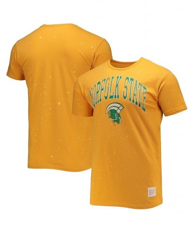 Men's Gold Norfolk State Spartans Bleach Splatter T-shirt $22.05 T-Shirts