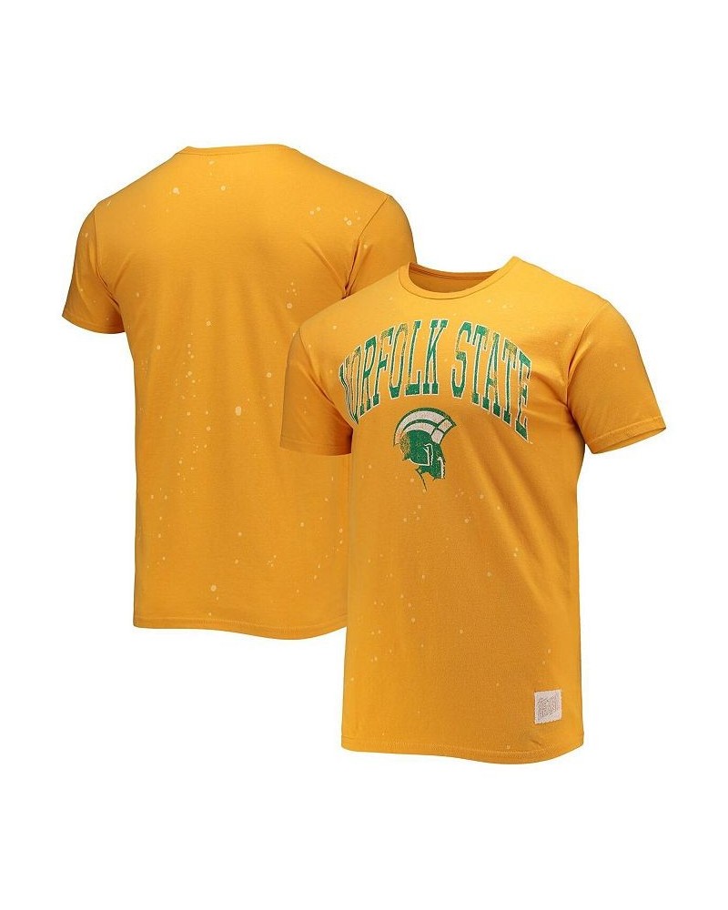 Men's Gold Norfolk State Spartans Bleach Splatter T-shirt $22.05 T-Shirts