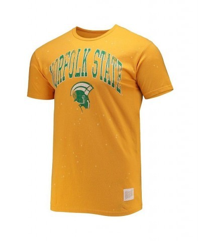 Men's Gold Norfolk State Spartans Bleach Splatter T-shirt $22.05 T-Shirts